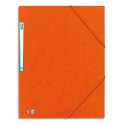 ELBA Chemise 3 rabats à élastique BOSTON en carte lustrée 5/10e, format A4, coloris orange et noir