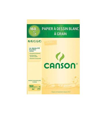 CANSON Bloc papier Dessin blanc 20 feuilles A4 160g