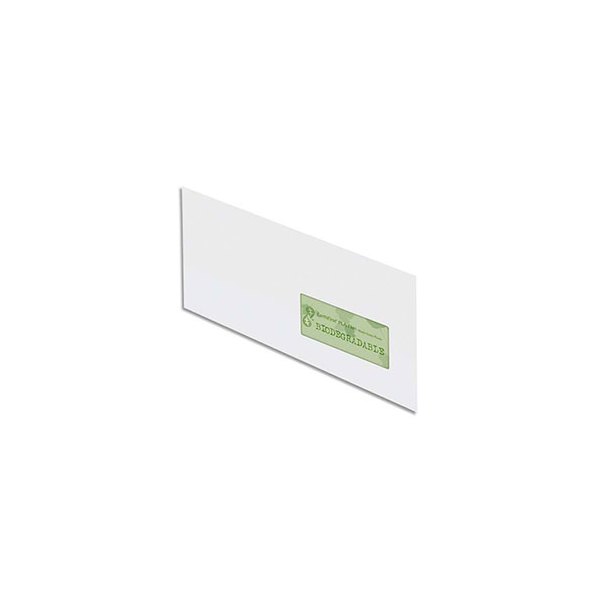 OXFORD Boîte de 500 enveloppes recyclées extra blanches 90g format DL 110 x 220 mm fenêtre 45 x 100 mm