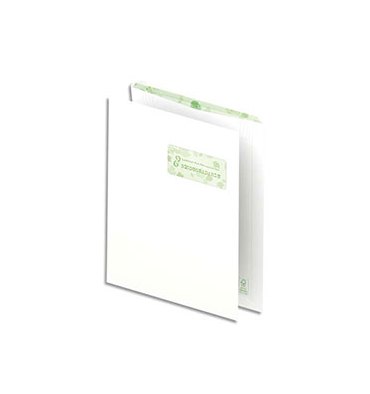 OXFORD Boîte de 500 pochettes recyclées extra blanches 90g format C4 229 x 324 mm avec fenêtre 50 x 100 mm