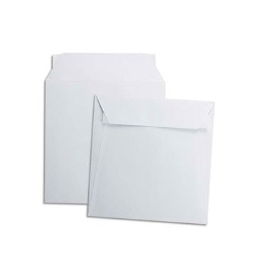 GPV Boîte de 500 enveloppes carrées blanches 220 x 220 mm 120 g auto-adhésives