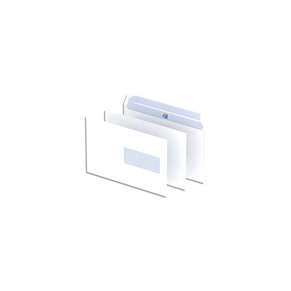 OXFORD Boîte de 500 enveloppes blanches auto-adhésives 90g format C5 162 x 229 mm fenêtre 45 x 100 mm