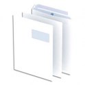 OXFORD Paquet de 250 pochettes blanches 100 g C4 229 x 324 mm fenêtre 55 x 100 mm auto-adhésives
