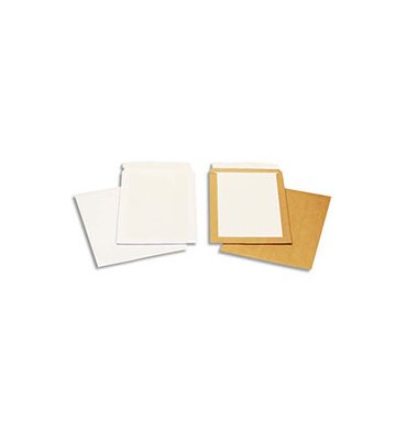  BONG Boîte de 100 pochettes blanches auto-adhésives dos cartonné 250 x 353 mm 120g