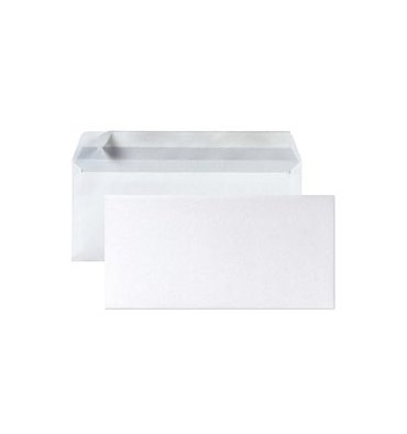PERGAMY Boîte de 500 enveloppes DL 110 x 220 mm blanc 75 g auto-adhésive