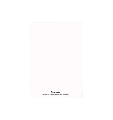 CONQUERANT Cahier piqûre 96 pages Seyès 17 x 22  cm. Couverture polypropylène incolore