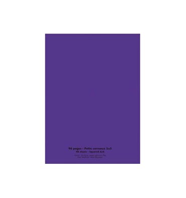 CONQUERANT Cahier piqûre 96 pages 90g 5x5 24 x 32 cm. Couverture polypropylène violet