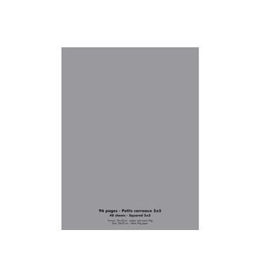 CONQUERANT Cahier piqûre 96 pages Seyès 24 x 32 cm. Couverture polypropylène gris
