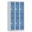 PIERRE HENRY Vestiaire 2 Cases + 3 Colonnes - Dimensions 90 x 180 x 50 cm gris perle bleu