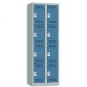 PIERRE HENRY Vestiaire 4 Cases + 2 Colonnes - Dimensions : 60 x 180 x 50 cm gris perle bleu