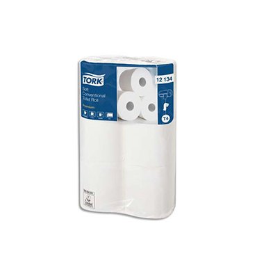 TORK Paquet de 6 Rouleaux Papier toilette Premium micro gaufré 2 plis 198 feuilles