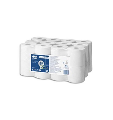 TORK Paquet de 24 rouleaux Papier toilette Traditionnel sans mandrin Advanced 2 plis 400 feuilles Ecolabel