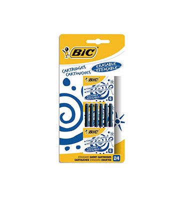 BIC Boîte de 24 cartouches pour stylo à plume encre bleue STYPEN INTERNATIONALE COURTE