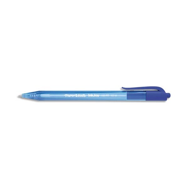 PAPERMATE Stylo bille rétractable, pointe moyenne, corps triangulaire plastique couleur, encre ULV bleue