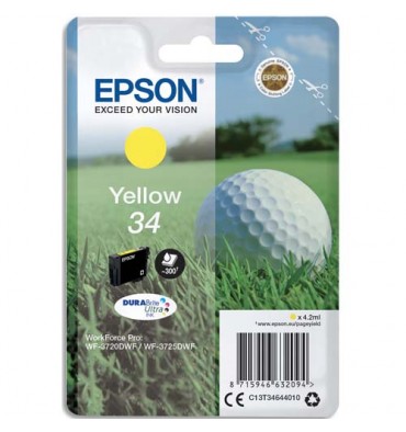 EPSON Cartouche "balle de golf" jet d'encre durabrite ultra jaune T3464