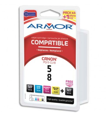 ARMOR Multipack 4+1 compatible Canon PGI-5 / CLI-8