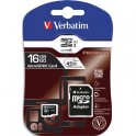 VERBATIM Carte Micro SDHC 16Go + adaptateur Class 10/U1 44082 + redevance
