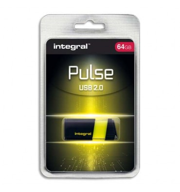 INTEGRAL Clé USB 2.0 PULSE 64Go Jaune INFD64GBPULSEYL + redevance