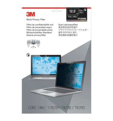 MMM Filtre de confidentialité Noir Touch écran bord à bord pour PC portable de 12,5" 16:09 PF125W9E