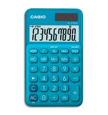 CASIO Calculatrice de poche à 10 chiffres SL-310UC-BU-S-EC, coloris bleu
