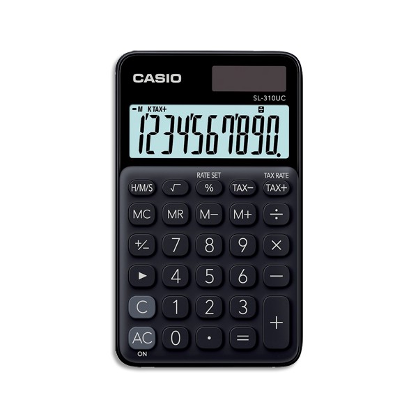 CASIO Calculatrice de poche à 10 chiffres SL-310UC-BK-S-EC, coloris noir
