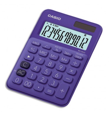 CASIO Calculatrice de bureau à 12 chiffres MS-20UC-PL-S-EC, coloris violet
