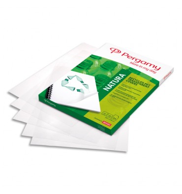 PERGAMY Boîte de 100 plats de couverture recyclés A4 200 microns