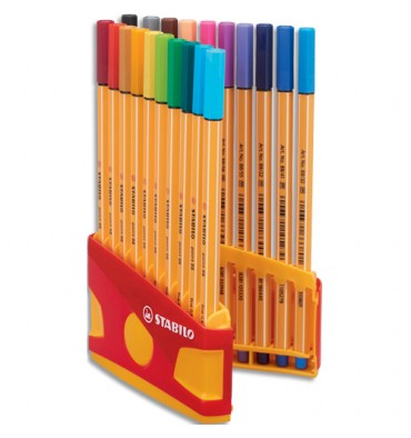 STABILO ColorParade de 20 stylos feutre Point 88. Coloris assortis