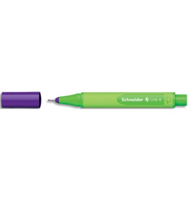SCHNEIDER Stylo fineliner LINK IT 0,4 mm avec système "click" pour additionner une autre pointe, encre violette