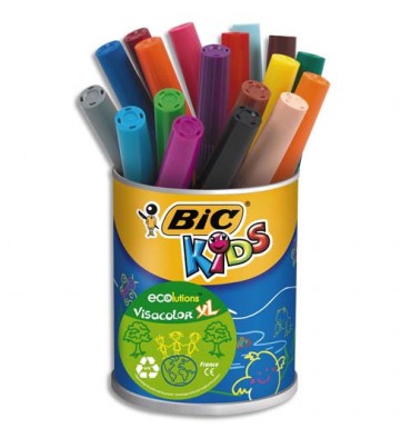 BIC Pot de 18 feutres Visacolor XL Ecolutions couleurs assorties