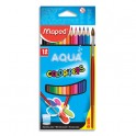 MAPED Etui de 12 Crayons de couleur aquarellables COLOR'PEPS avec 1 pinceau offert