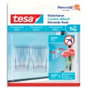 TESA Boîte de 2 crochets adhésifs Powerstripes pour surfaces transparentes ou vitrées