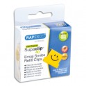 RAPESCO Boîte de 100 recharge Clips Emojis souriants jaune Supaclip en métal, capacité 40 feuilles 80g