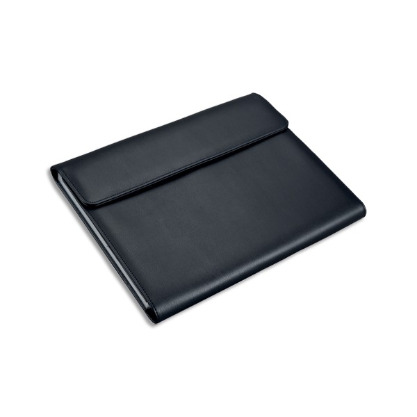 JUSCHA Conférencier noir Vado imitation cuir avec bloc quadrillé, trieur 12 compartiments et pochettes