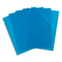 ELBA Sachet 10 pochettes coin polypropylène lisse 12/100e, coloris bleu