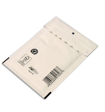 AIRPRO Boîte de 200 pochettes à bulles d'air en Kraft Blanc, fermeture auto-adhésive, Format 10 x 16,5 cm