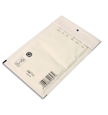 AIRPRO Paquet de 10 pochettes à bulles d'air en Kraft Blanc, fermeture auto-adhésive, Format 12 x 21,5 cm