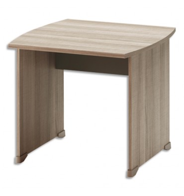 GAUTIER Table bureau L80 cm avec voile de fond Jazz - Dimensions : L80 x H74 x P80 cm Chêne gris foncé