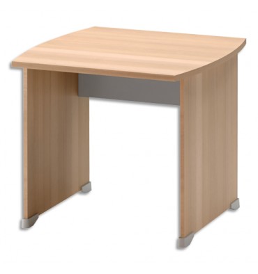 GAUTIER Table bureau L80 cm avec voile de fond Jazz - Dimensions : L80 x H74 x P80 cm Hêtre gris clair