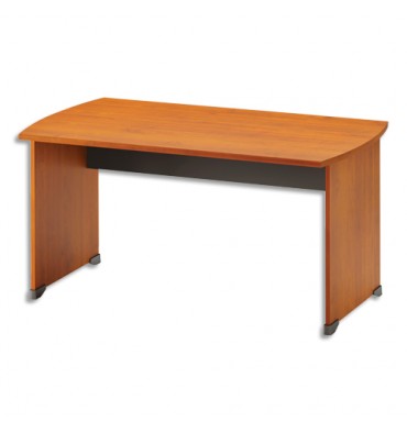 GAUTIER Table bureau L140 cm avec voile de fond Jazz - Dim. : L140 x H74 x P80 cm Aulne gris anthracite