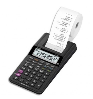 CASIO Calculatrice imprimante portable à 12 chiffres HR-8 RCE, coloris noir