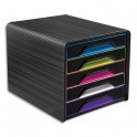 SMOOVE BY CEP Module de classement SMOOVE Noir multicolore, 5 tiroirs, format 24 x 32 cm, 36 x 27,1 x 28,8 cm
