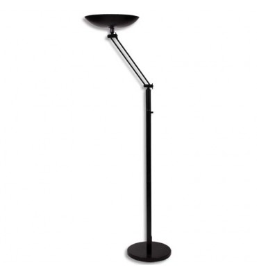 UNILUX Lampadaire à LED Varialux Noir articulé - Hauteur 180 cm, Socle D34 cm, vasque D36 x H6 cm
