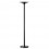 UNILUX Lampadaire à LED Variaglass noir avec vasque verre - H180 cm, Socle D34 cm, vasque D36 x H6 cm
