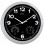 MAUL Horloge murale MaulDrive fond Noire cadran argenté, thermomètre hygromètre, 1 pile AA fournie D30 cm