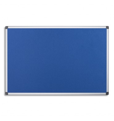 PERGAMY Tableau revêtement en feutrine bleu, cadre aluminium, 60 x 90 cm
