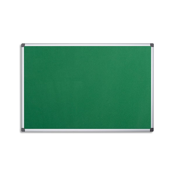 PERGAMY Tableau revêtement en feutrine vert, cadre aluminium, 60 x 90 cm