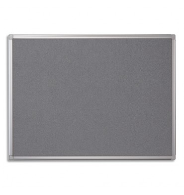 PERGAMY Tableau revêtement en feutrine gris, cadre aluminium, 60 x 90 cm