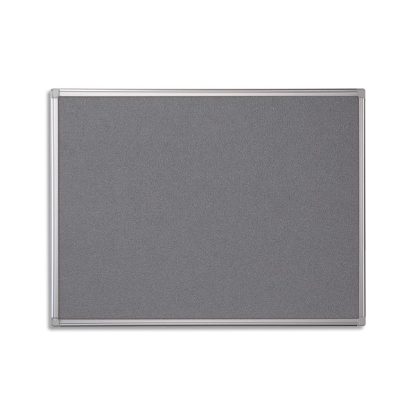 PERGAMY Tableau revêtement en feutrine gris, cadre aluminium, 90 x 120 cm
