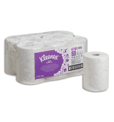 KLEENEX Lot de 6 Bobines d'essuie-mains Slimroll 2 plis - L100 m, H19,8 cm D14,5 cm pour Aquarius blanc